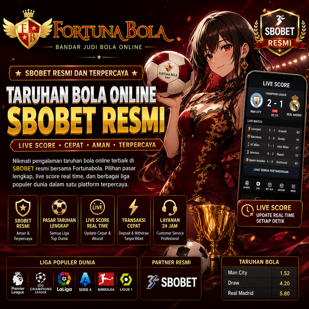 Fortunabola » Bandar Judi Bola Online SBOBET Resmi dan Terpercaya - Live Score